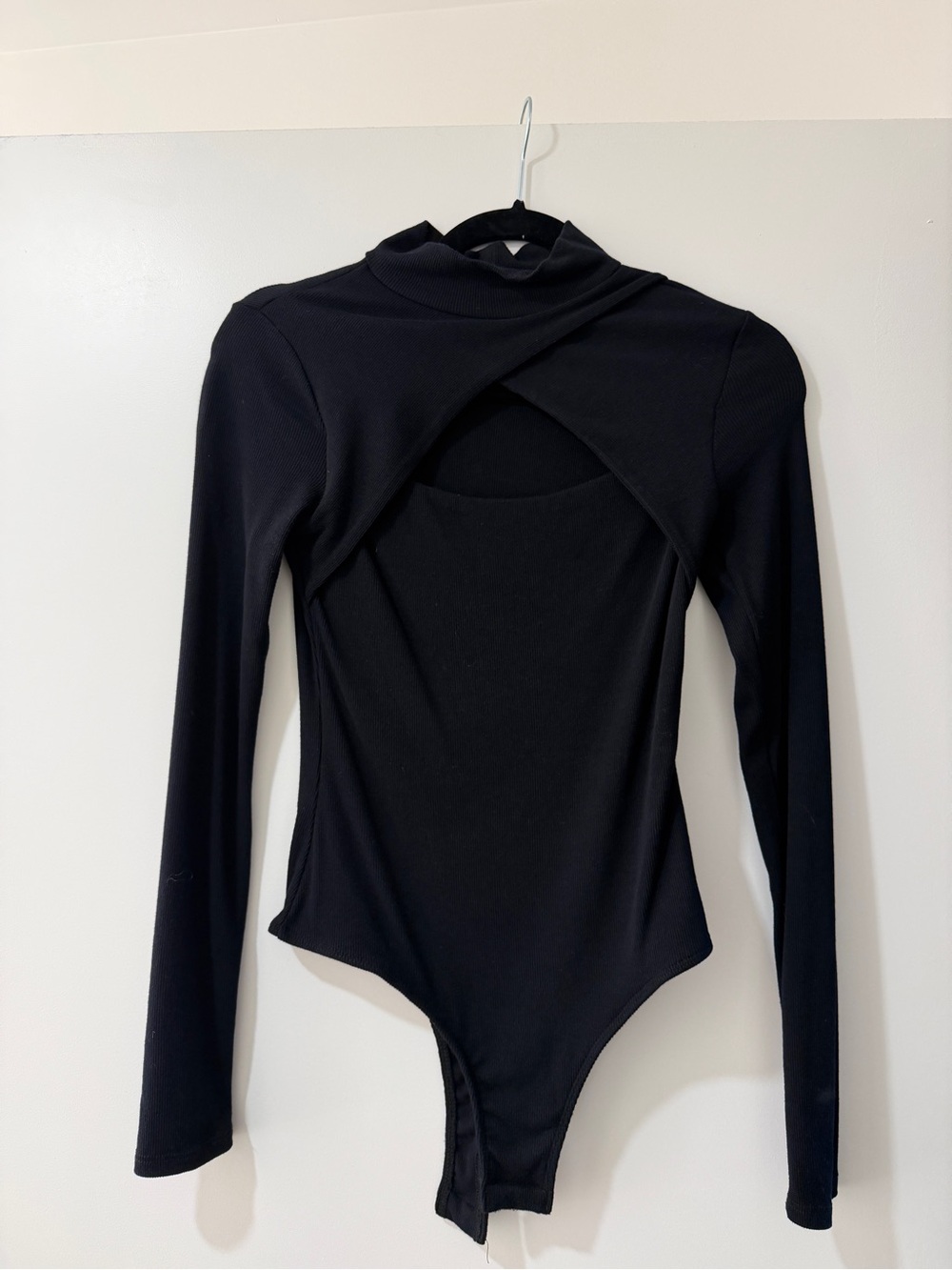 Lulus- Black Long Sleeve Cutout Bodysuit